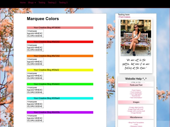 tut/html-css/marqueecolors screenshot