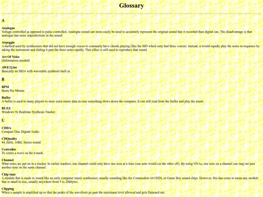 page/Glossary screenshot