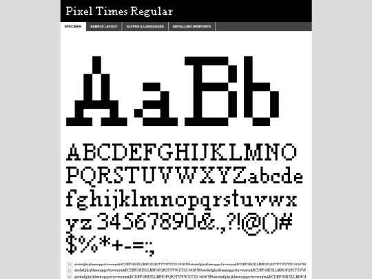 webfontkit/pixel_times-demo screenshot