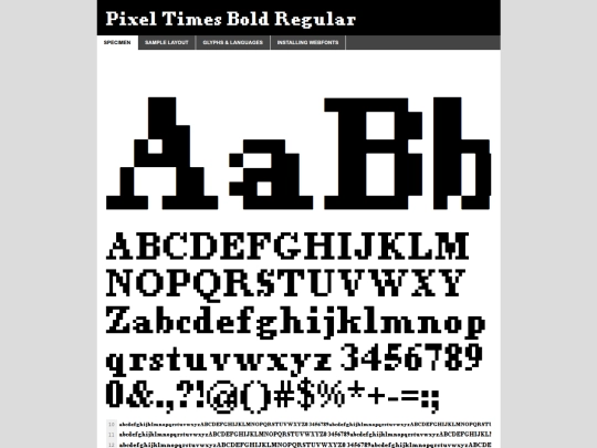 webfontkit/pixel_times_bold-demo screenshot