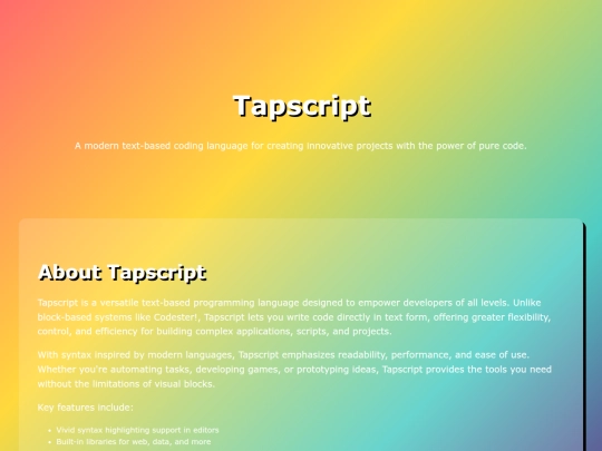 tapscript/home screenshot