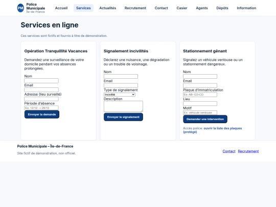 services screenshot