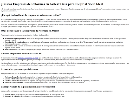 empresadereformasavilesindex screenshot