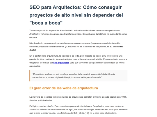 seoparaarquitactosindex screenshot