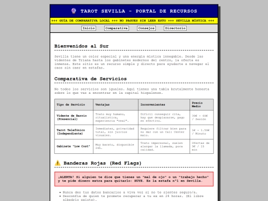 tarotsevillaindex screenshot