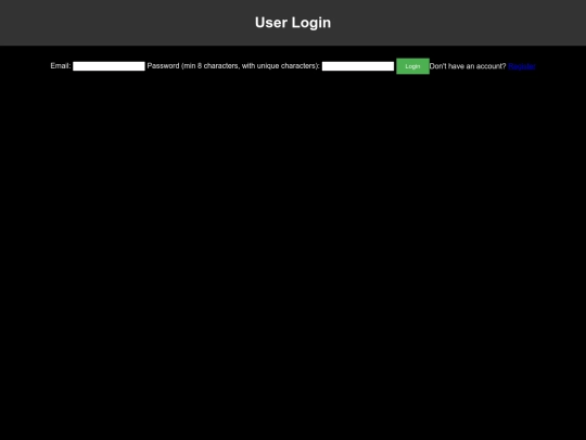 login screenshot