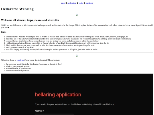 hellaring/webring screenshot