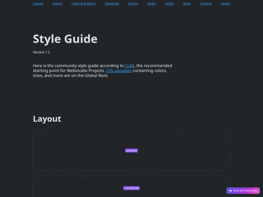 style-guide screenshot
