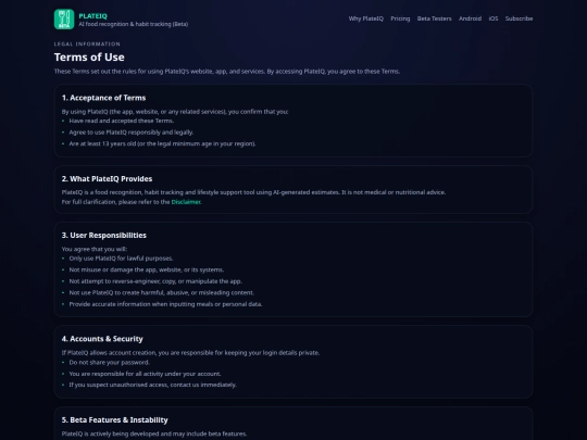 terms screenshot