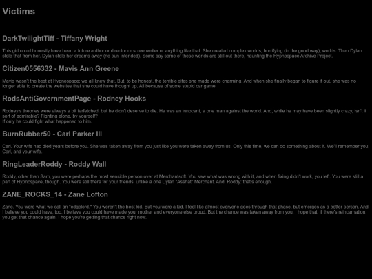 memorial screenshot