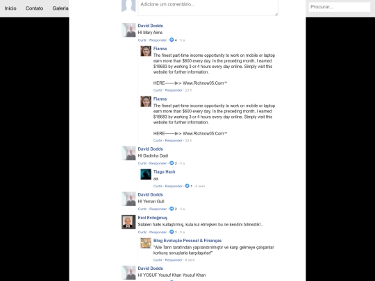 Comentarios screenshot