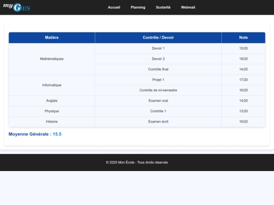 Scolarité screenshot