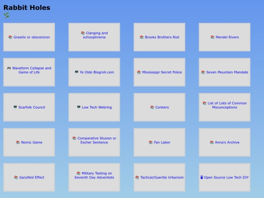 rabbitholes screenshot