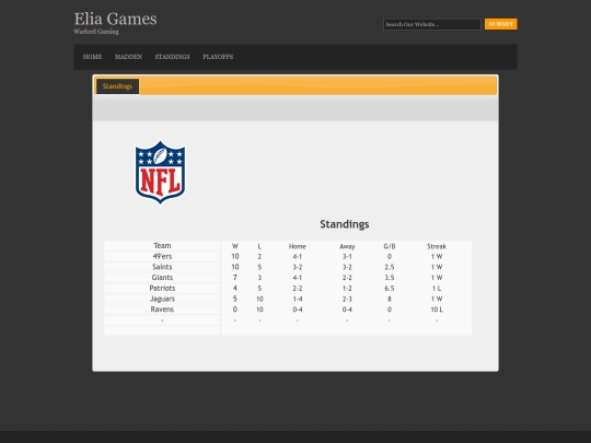 maddenstandings screenshot