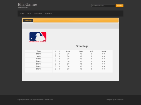 mlbstandings screenshot