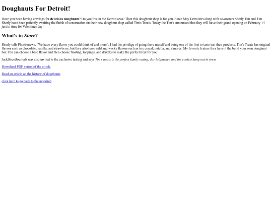 basic-web-design/doughnuts/html/original-doughnuts-article screenshot