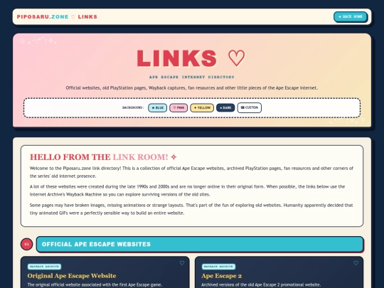 links screenshot