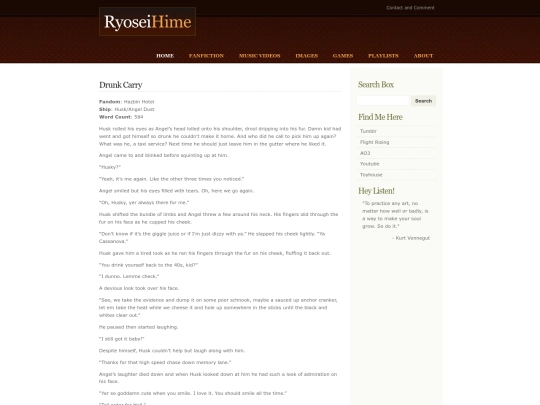 fanfiction/drunkcarry screenshot