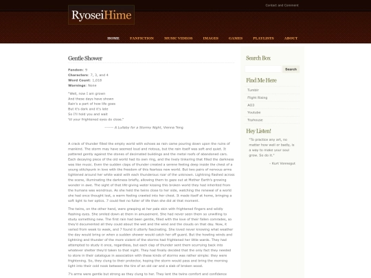 fanfiction/gentleshower screenshot