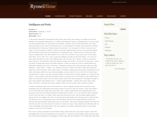 fanfiction/intelligenceandpurity screenshot