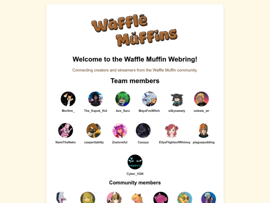 webring/WaffleMuffin screenshot