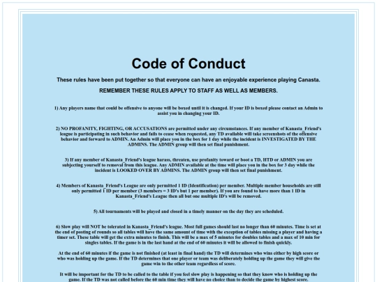 RULES/LeagueRules/codeofconduct screenshot
