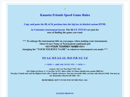 RULES/Speedgames/speedgames screenshot