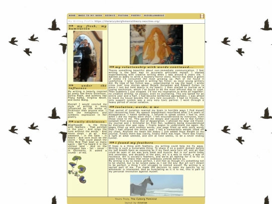 Art Gallery/writing/profile screenshot
