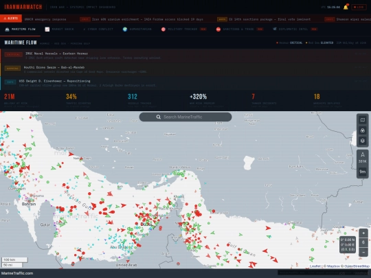 Tools/Iran-War-Watch/Features/impact-dashboard screenshot