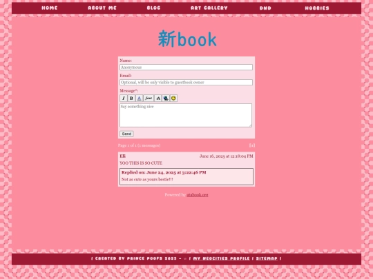 guestbook screenshot
