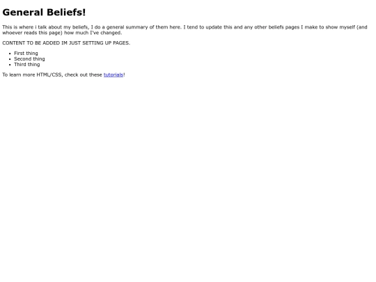 knowledge section/Beliefs /general screenshot