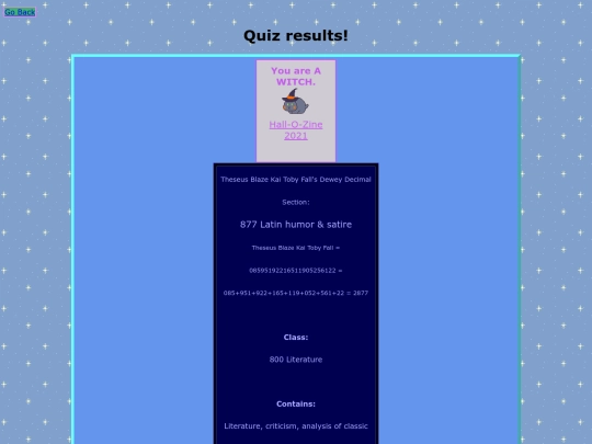 stayawayquizresults screenshot