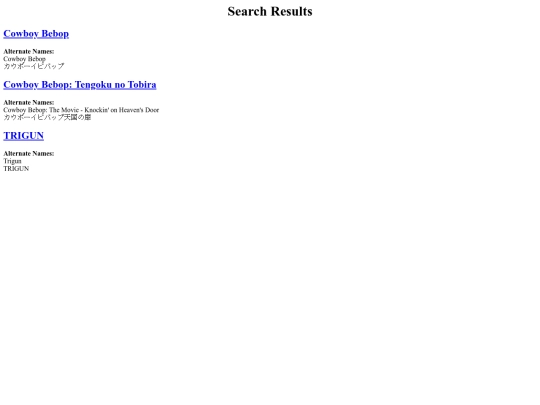 search screenshot