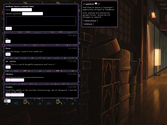 indexpages/guestbook screenshot