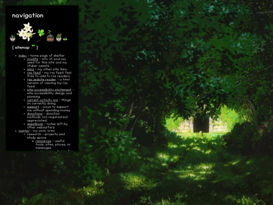 subpages/sitemap screenshot