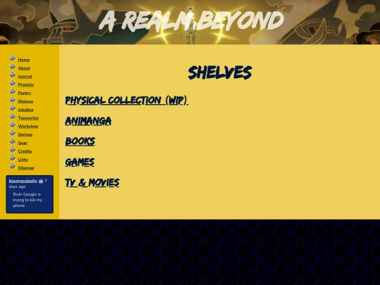 shelves screenshot