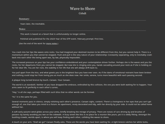 shrines/canaan/collections/fics/wave-to-shore screenshot