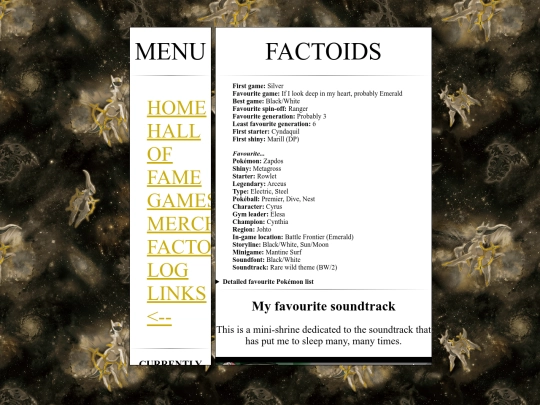 shrines/pokemon/factoids screenshot