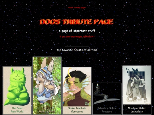 tribute screenshot