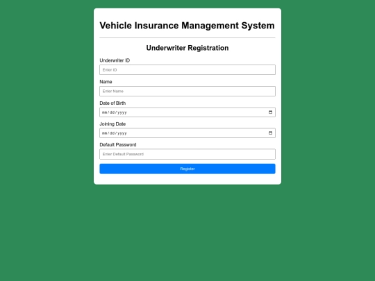 Vechile Insurance /UI_2(1) screenshot