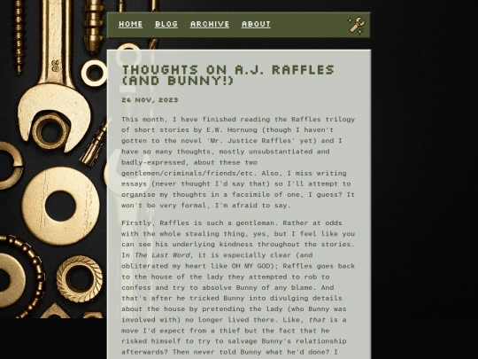 posts/2023-11-26-Thoughts-On-AJ-Raffles screenshot
