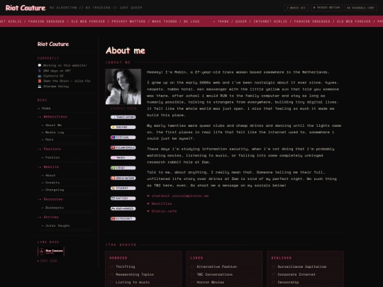 aboutme screenshot