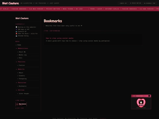 bookmarks screenshot