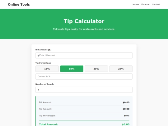 finance/tip-calculator screenshot