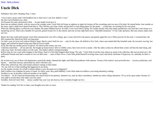 Short stories/UncleDick screenshot