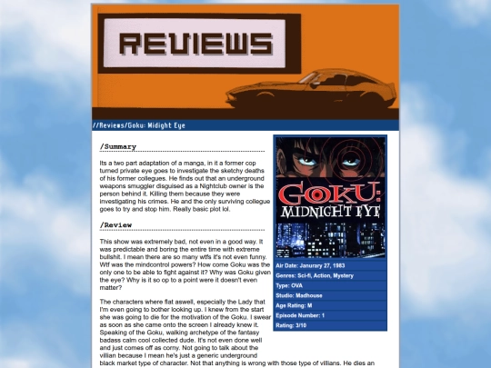AniManga/Reviews/GokuMidnightEye screenshot