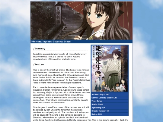 AniManga/Reviews/ZetsubouSensei screenshot