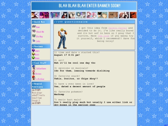 Yapping/100questionnaire screenshot