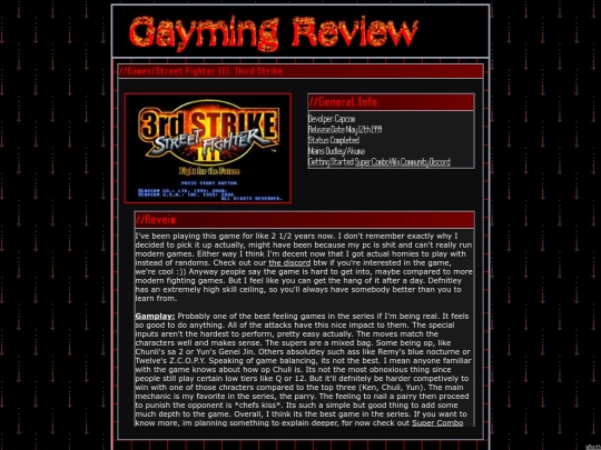 gamelogs/pages/sfiii3rd screenshot