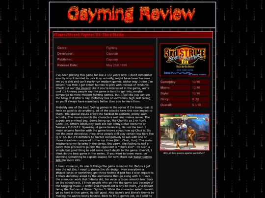 gamelogs/sfiii/sf3 screenshot